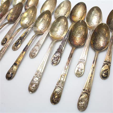 WM Rogers American President Silver Plated Commemorative Spoons | Property Room