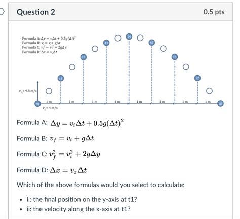 Solved Formula A: Delta y = v_i Delta t + 0.5g (Delta t)^2 | Chegg.com