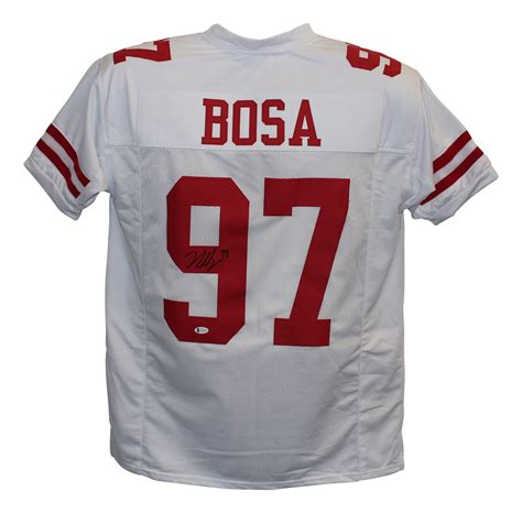 Nick Bosa Autographed/Signed Pro Style White XL Jersey BAS 28070 – Denver Autographs