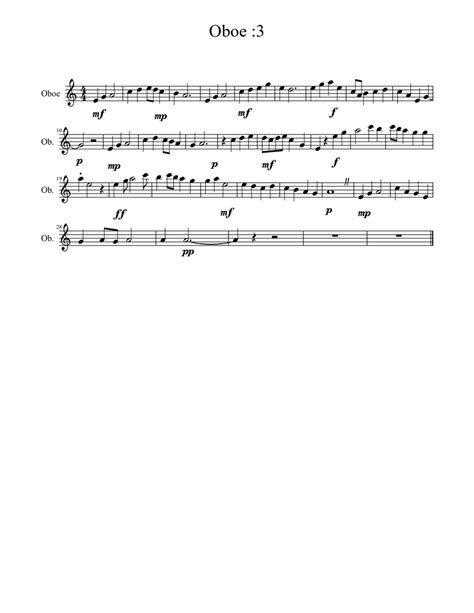 Oboe :3 Sheet music for Oboe (Solo) | Musescore.com