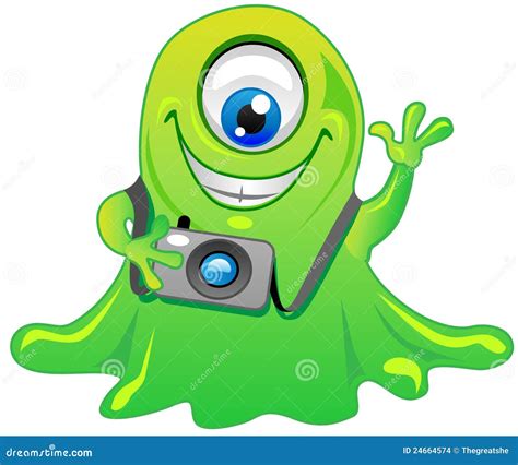 Green One Eye Slime Alien Monster Stock Images - Image: 24664574