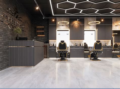 Black Barbershop interior design :: Behance