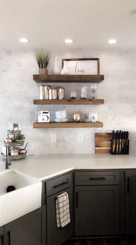 20+30+ Kitchen Design Ideas With Floating Shelves – HOMYRACKS