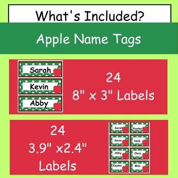 EDITABLE Apple Name Tags - Apple Labels - Fall, Back to School ...