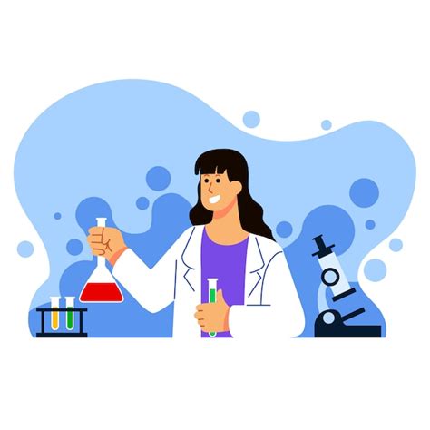Premium Vector | Female biology scientist character illustration