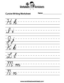 Cursive Writing Worksheets - Free Printable Worksheets for Teachers and Kids