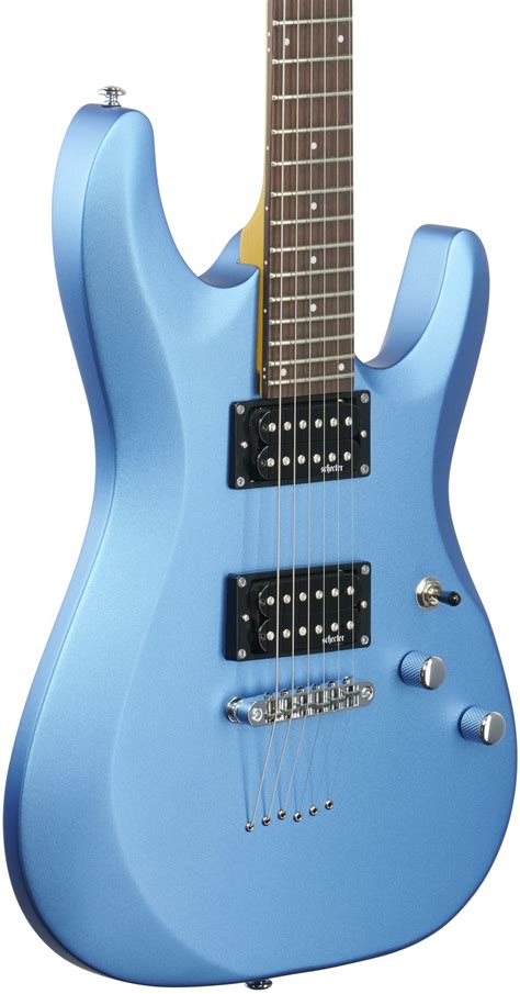 Schecter C-6 Deluxe Electric Guitar, Satin Metallic Light Blue