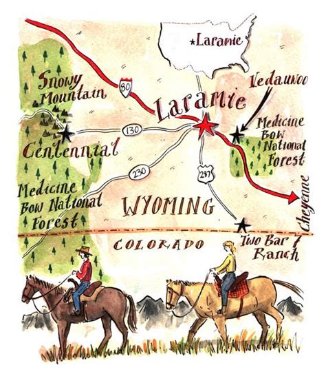 Laramie, Wyoming Tourist Map by Maps Illustrated | Wyoming, Wyoming ...