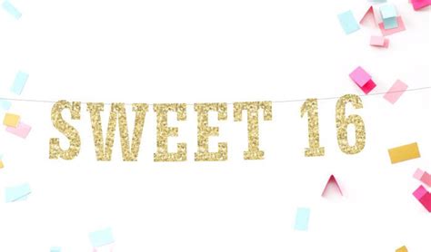 Sweet 16 Banner Birthday Banner Sweet 16 Party 16th