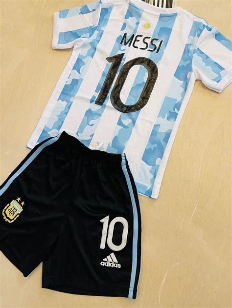 Messi 10 Argentina youth home soccer jersey set for kids | Etsy