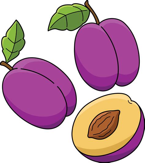 Plum Fruit Vegetable Cartoon Colored Clipart 21964558 Vector Art at Vecteezy