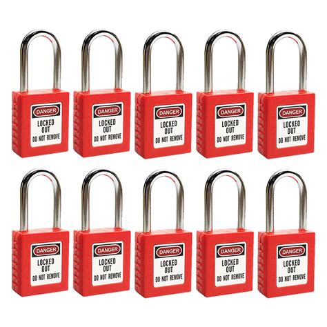 Set of 10 Lockout Tagout Padlocks - Next Day Safety