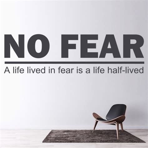 No Fear Inspirational Quote Wall Sticker