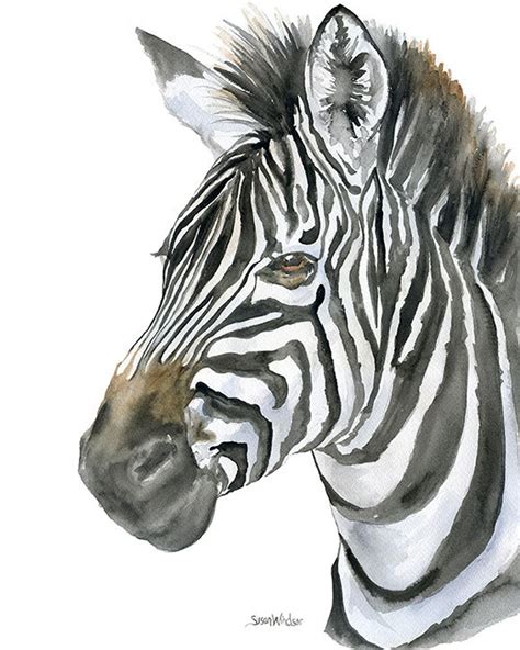 Zebra Watercolor Painting 11 x 14 Giclee Print African | Etsy | Zebra painting, Safari art ...