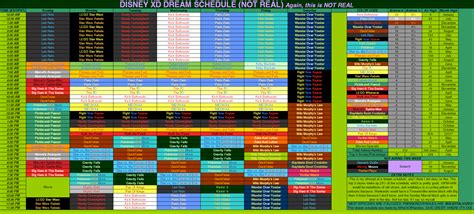 Disney XD Dream Schedule by APinchOfFlanders on DeviantArt