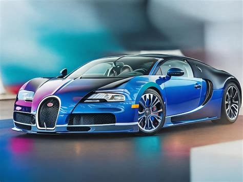 Premium AI Image | The blue car is a brand of supercar.