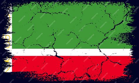 Premium Vector | Flat Design Grunge Chechen Republic Flag Background