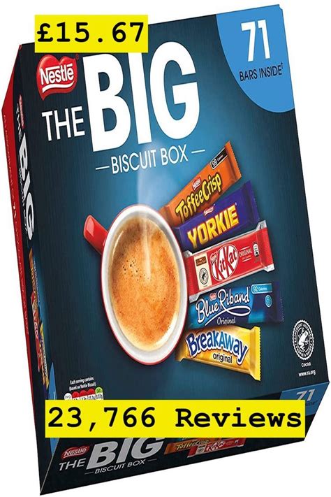 Nestle - The Big Biscuit Box, 71 x Chocolate Bars – Kitkat, Yorkie, Toffee Crisp, Breakaway ...