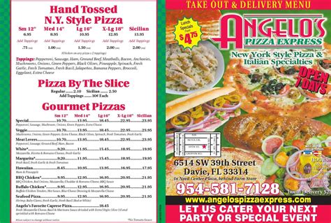 Angelo's Pizza Express Menu - Urbanspoon/Zomato