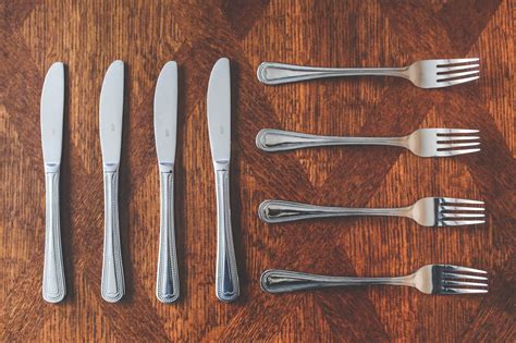 Free Images : table, fork, cutlery, tool, set, eat, tableware, knive ...