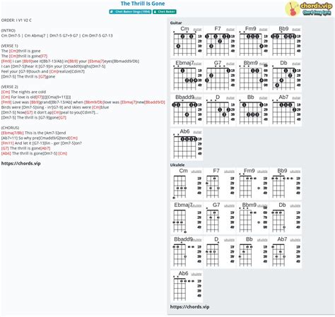 Chord: The Thrill Is Gone - tab, song lyric, sheet, guitar, ukulele | chords.vip