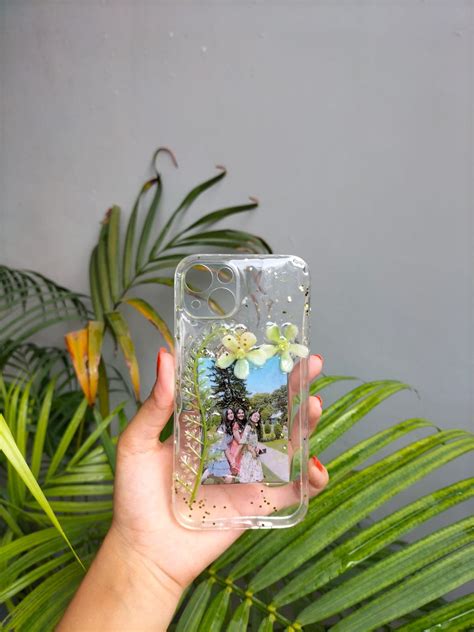 Customized Resin Phone Case - Handmade Resin Art Mobile Cover - Personalized Transparent and ...