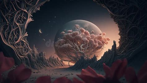 At the Edge of Universe. Surreal Mystical Fantasy Artwork Stock Illustration - Illustration of ...