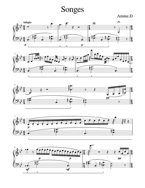 Songes (For Solo Piano) Sheet music for Piano (Solo) | Musescore.com