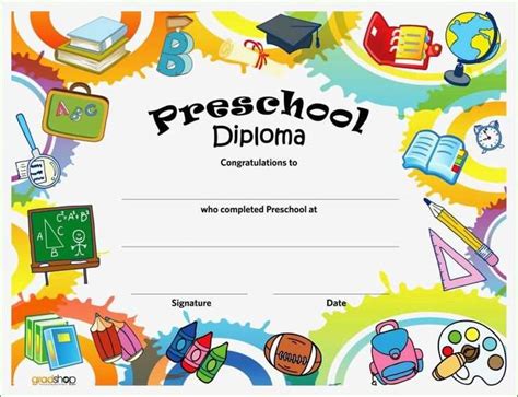 Preschool Graduation Certificate Template Free: 14 form that Will Wow ...