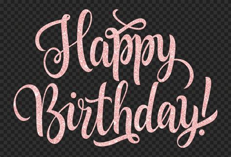 HD Happy Birthday Text Words Cute Pink Glitter PNG | Citypng