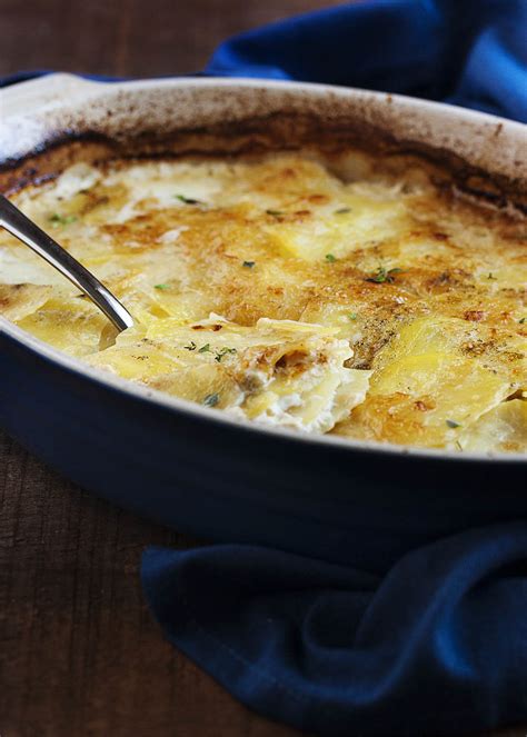 Classic Potato Gratin with Gruyere Cheese - Just a Little Bit of Bacon