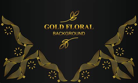 beautiful elegant gold floral background with floral and leaf ornament ...