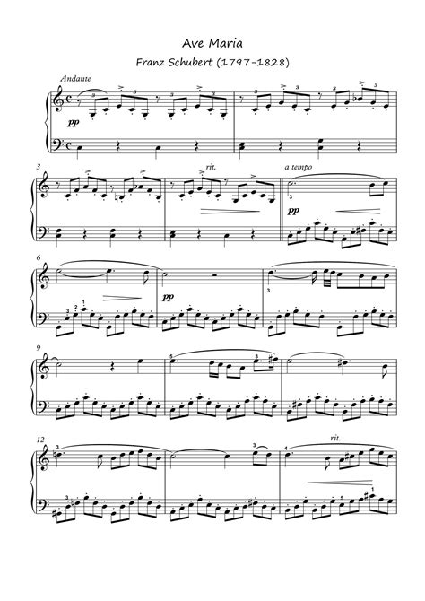 Ave Maria by Franz Schubert for easy piano sheet music with mp3 | Sheet music, Sheet music pdf ...