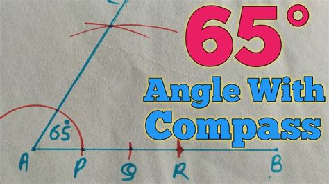 How To Construct 65 degree angle with compass - YouTube