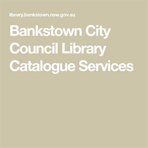 Bankstown City Council Library Catalogue Services | Library catalog ...