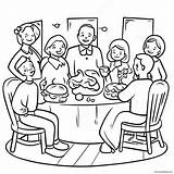 Grateful Family Gathering Coloring Page 14571 11471 sketch template