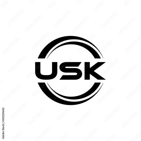 USK letter logo design with white background in illustrator, vector logo modern alphabet font ...