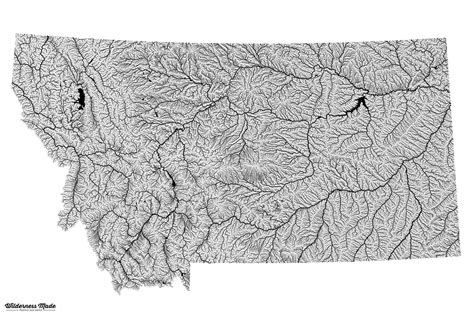 Highly Detailed Montana River Map