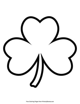 Simple Shamrock Outline Coloring Page • FREE Printable PDF from PrimaryGames