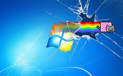 Download Nyan Cat Breaks Windows Wallpaper | Wallpapers.com