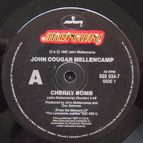 John Cougar Mellencamp – Cherry Bomb (1987, Vinyl) - Discogs