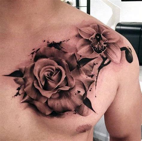 Pin by Rick Campa on Scarlette ideas | Chest tattoo men, Rose tattoos for men, Chest tattoo flowers