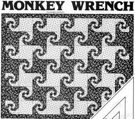 Monkey Wrench Quilt Pattern Pieced FL | Quilt patterns, Quilts, Vintage ...