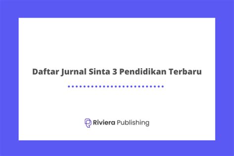 40+ Daftar Jurnal Sinta 3 Pendidikan Terbaru - Riviera Blog