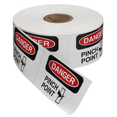 Danger Labels On A Roll - Pinch Point | Emedco