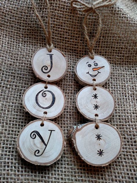 Wood Burned JOY Christmas Ornaments | Etsy | Christmas wood crafts, Xmas crafts, Wood burning ...