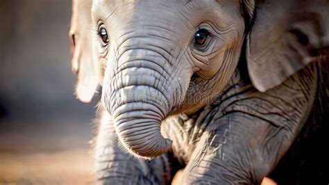 Close-up of a Baby Elephant. Concept of Wildlife, Conservation, African Elephants, Endangered ...