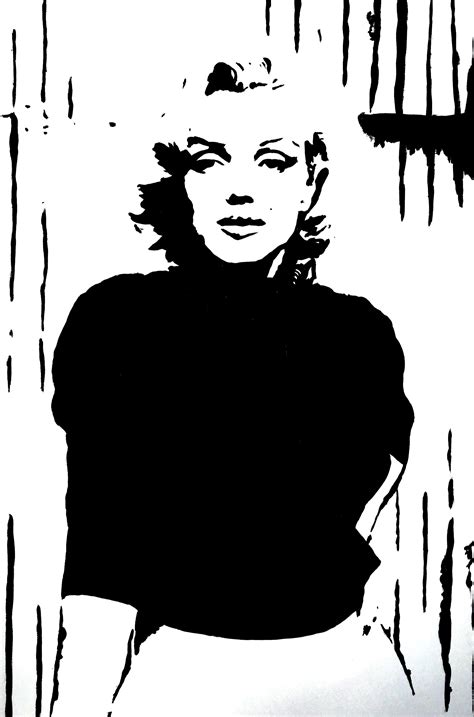Pop-Art inspired acrylic painting of Marilyn Monroe #acrylic #black #white #bw #queen | Kunst ...