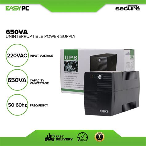 Secure 650va UPS Desktop power surge protection, overload protection ...