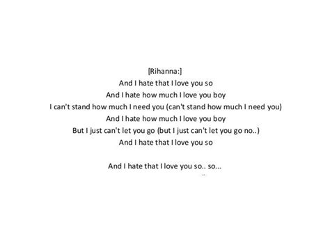 Lyrics interpretation - hate that i love you by Rihanna